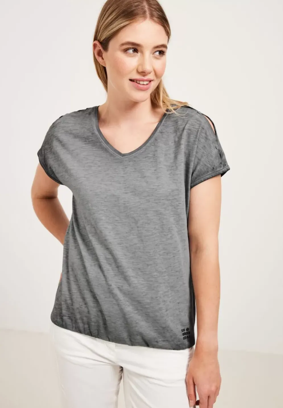 T-Shirt In Gewaschener Optik