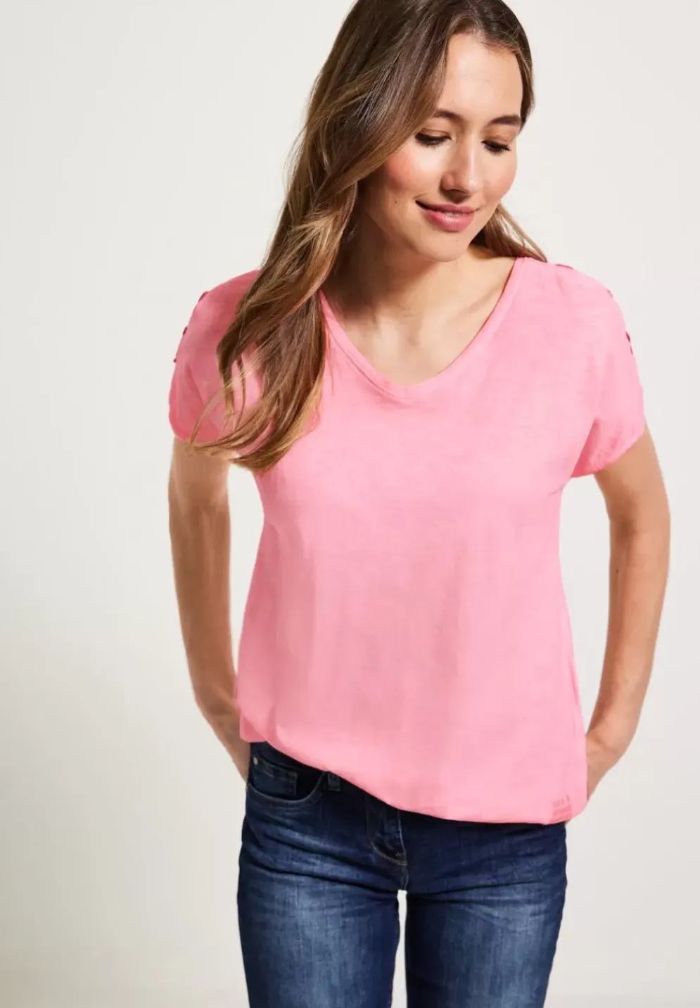 T-Shirt In Gewaschener Optik