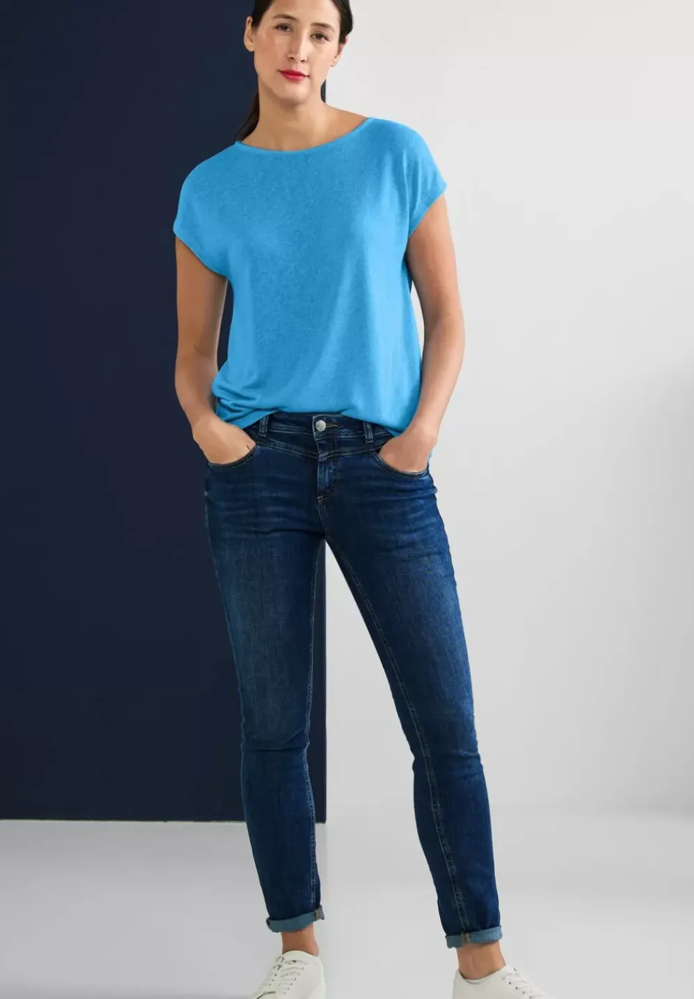 T-Shirt In Leinenlook