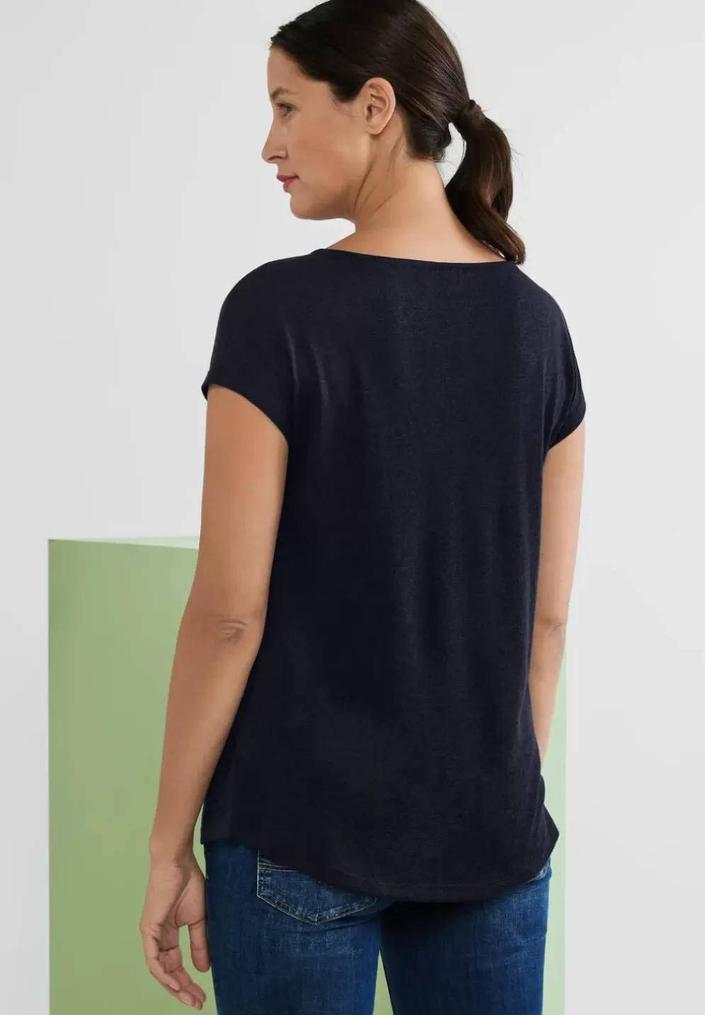 T-Shirt In Leinenlook