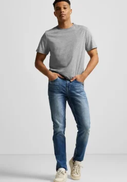 T-Shirt In Melange Optik