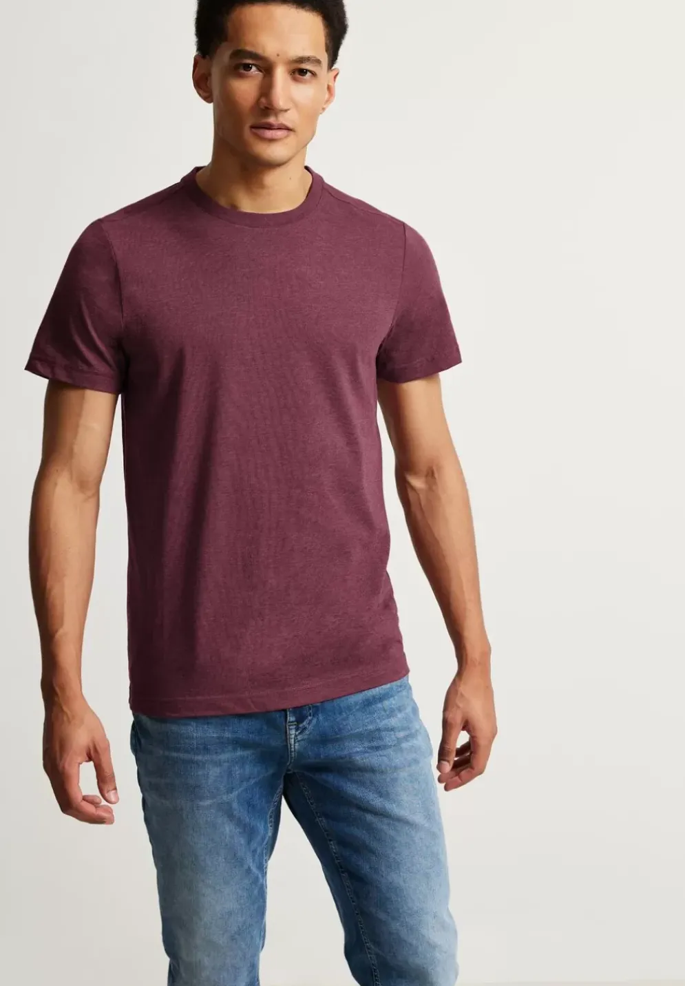 T-Shirt In Melange Optik