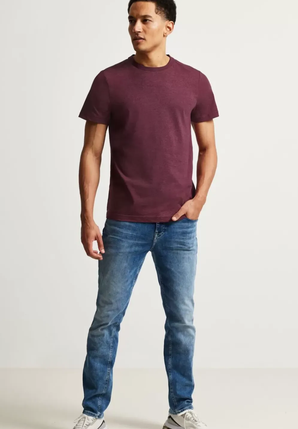 T-Shirt In Melange Optik