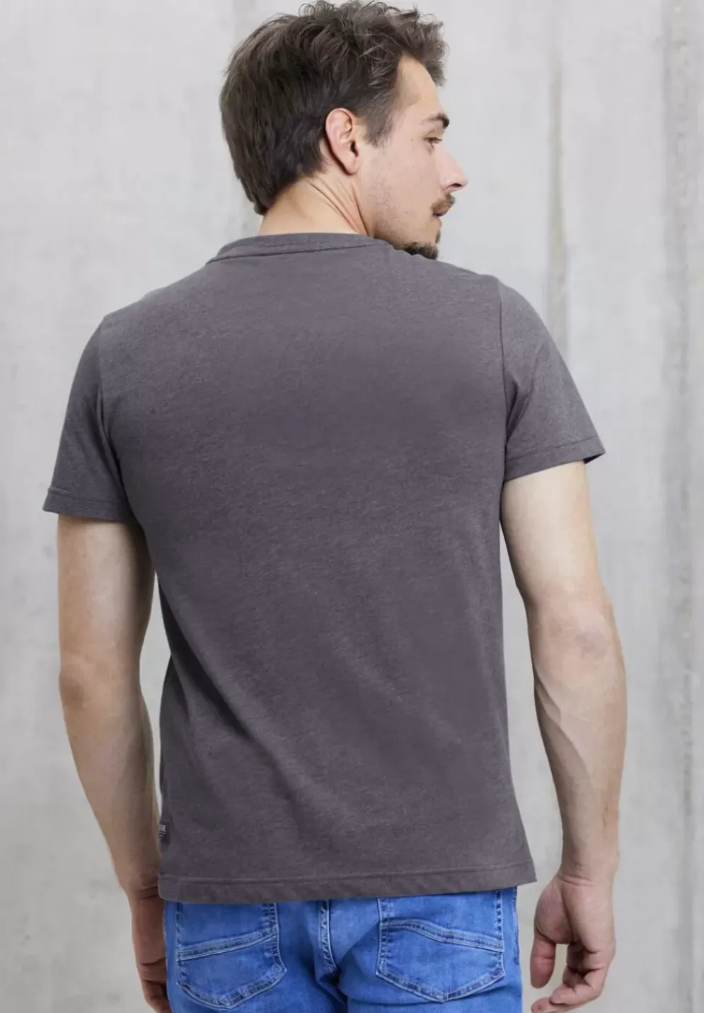 T-Shirt In Melange Optik