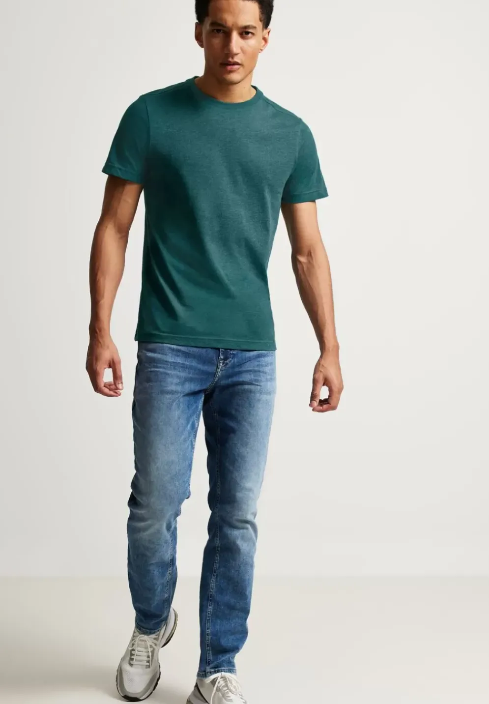 T-Shirt In Melange Optik