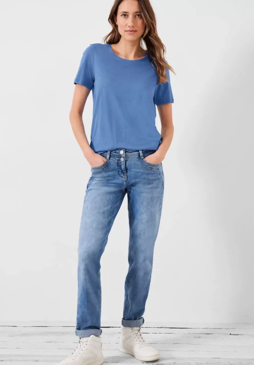 T-Shirt In Unifarbe