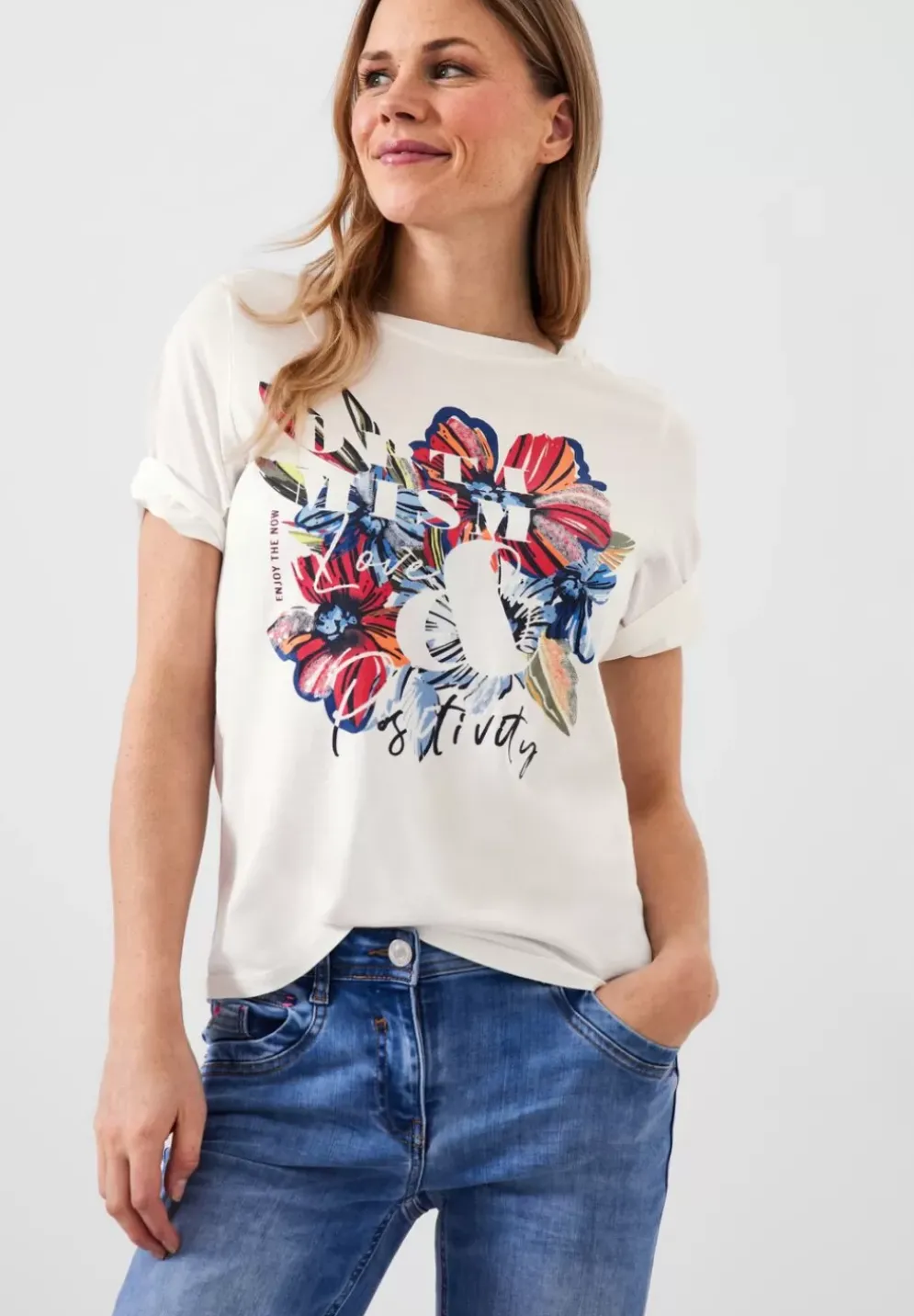 T-Shirt Mit Blumen Fotoprint
