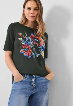 T-Shirt Mit Blumen Fotoprint