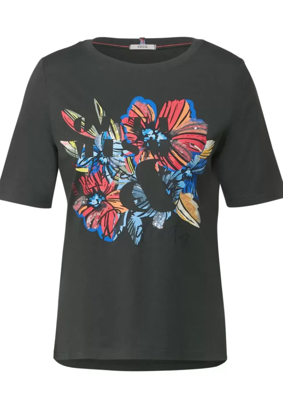 T-Shirt Mit Blumen Fotoprint