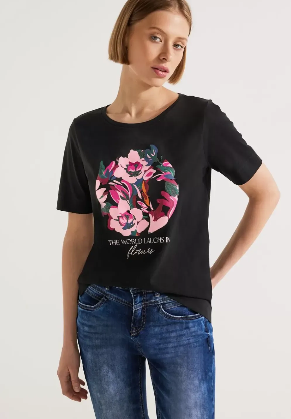 T-Shirt Mit Blumenprint