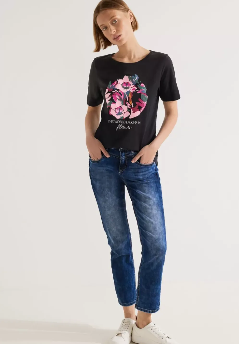 T-Shirt Mit Blumenprint