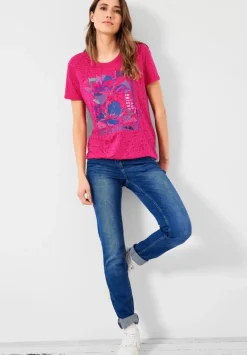 T-Shirt Mit Burnout Optik