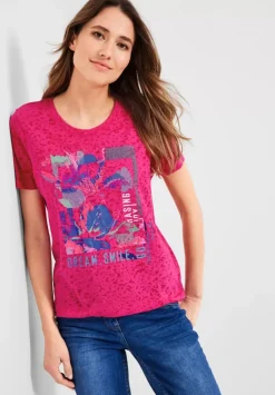 T-Shirt Mit Burnout Optik