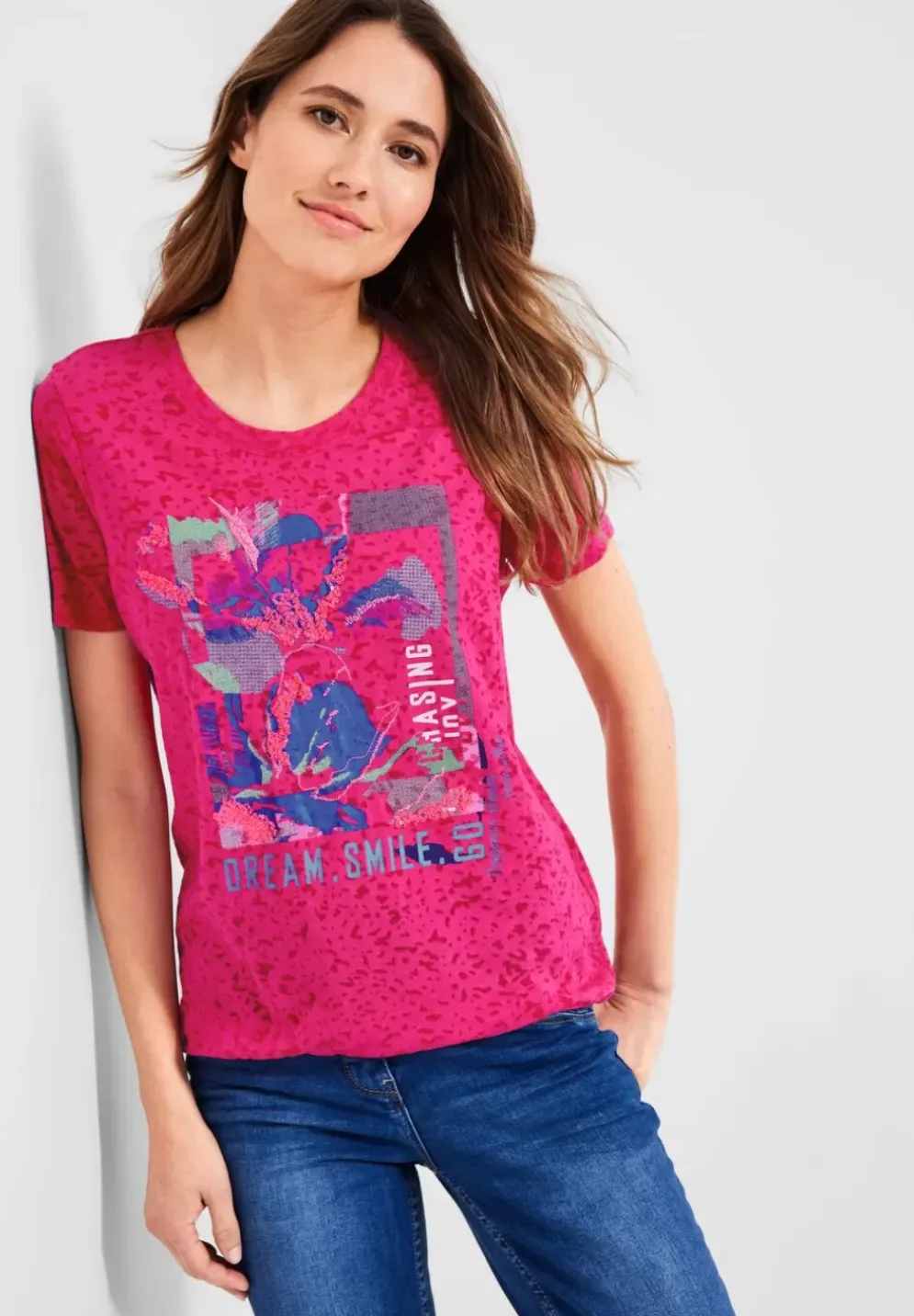 T-Shirt Mit Burnout Optik