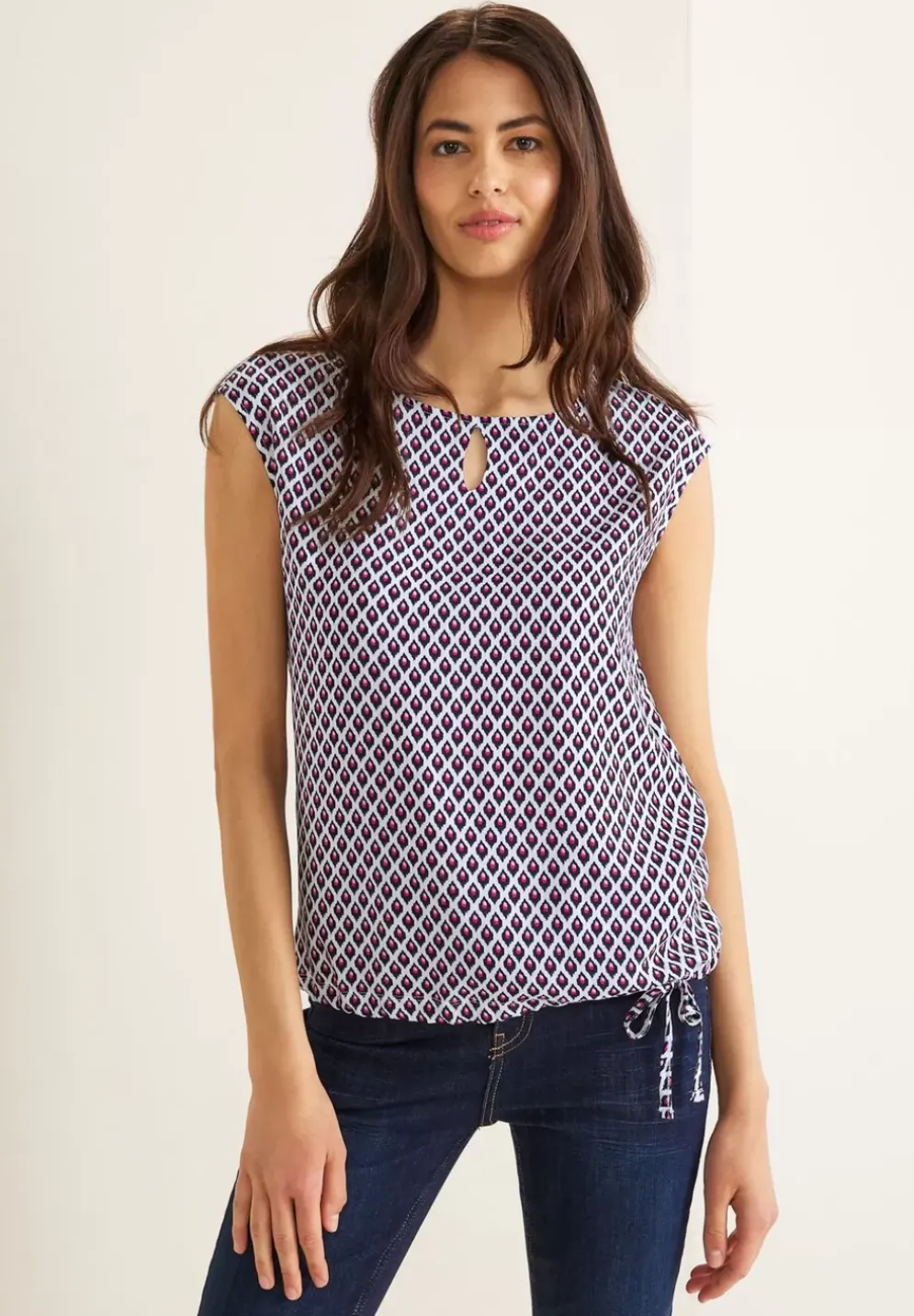 T-Shirt Mit Ikatprint