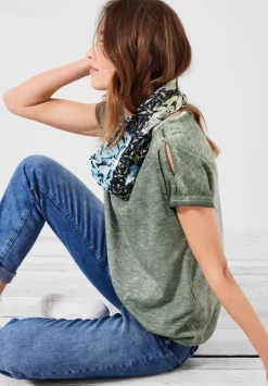 T-Shirt Mit Knopfdessin