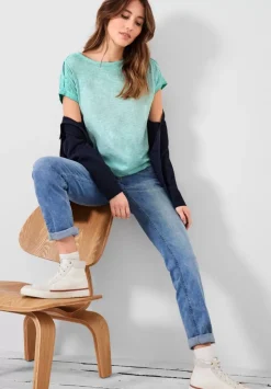 T-Shirt Mit Knopfdessin