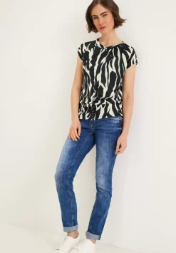 T-Shirt Mit Knopfdessin