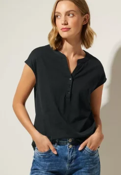T-Shirt Mit Knopfleiste