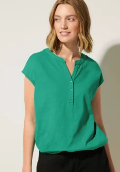 T-Shirt Mit Knopfleiste