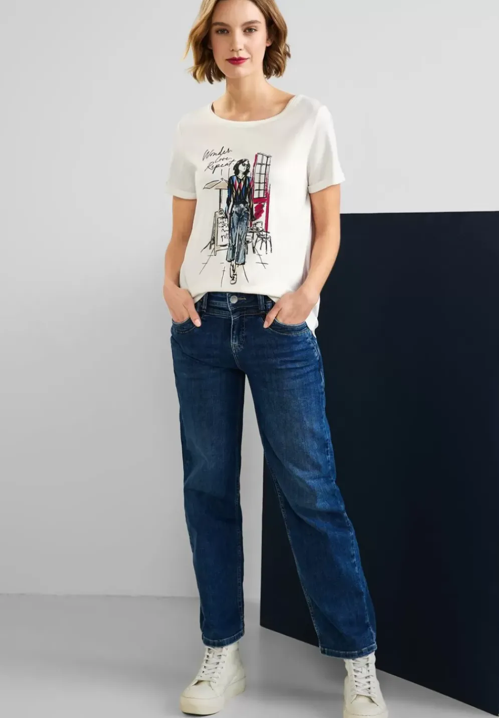 T-Shirt Mit Lady Print