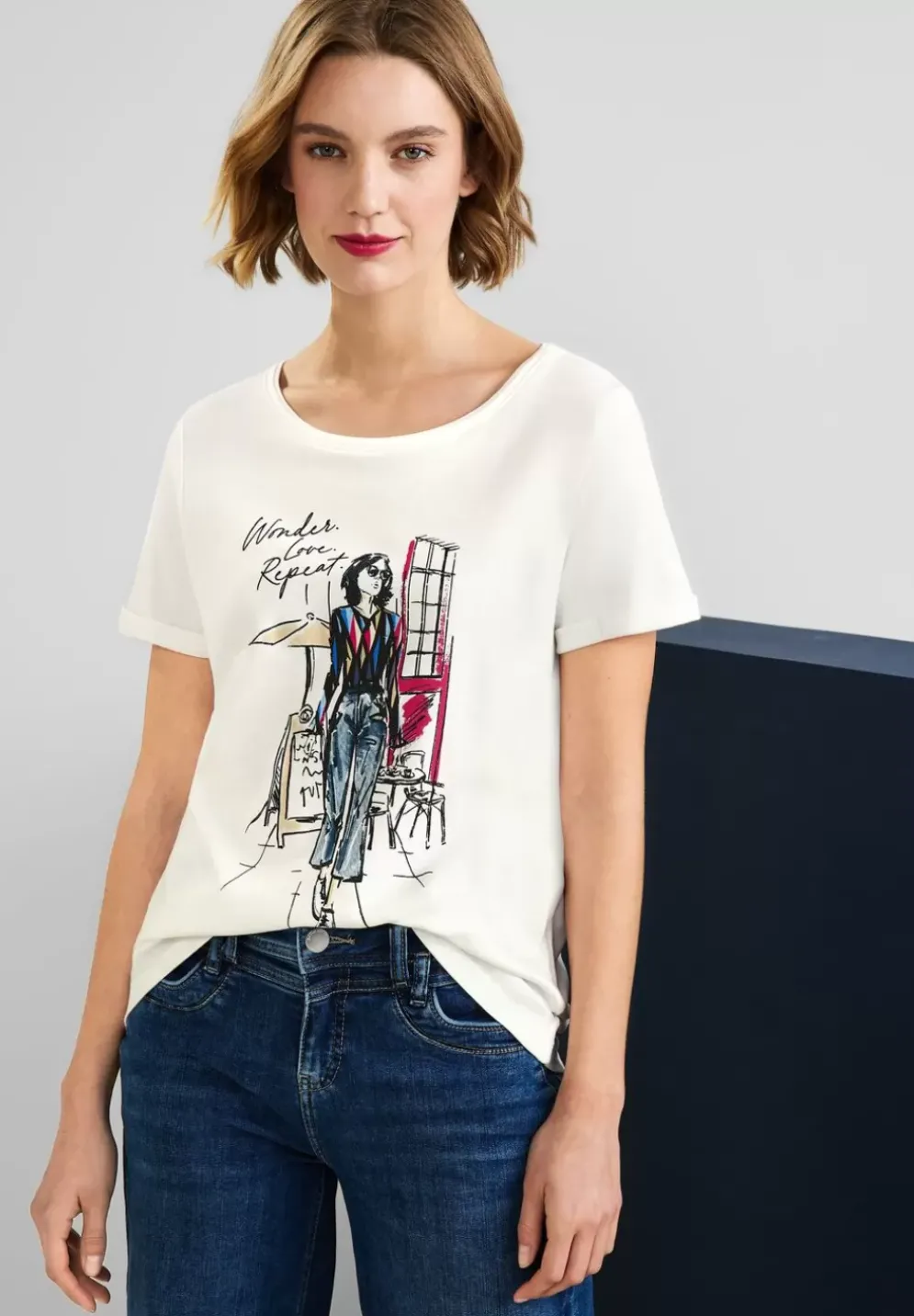 T-Shirt Mit Lady Print