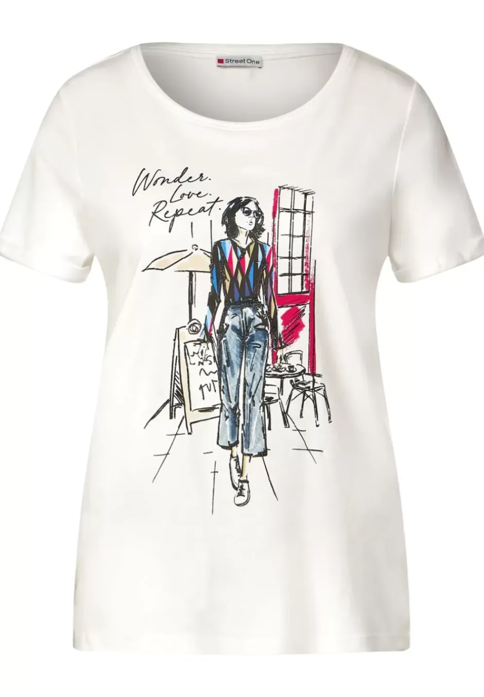 T-Shirt Mit Lady Print