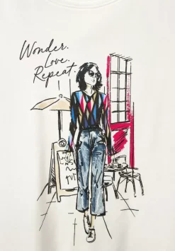 T-Shirt Mit Lady Print