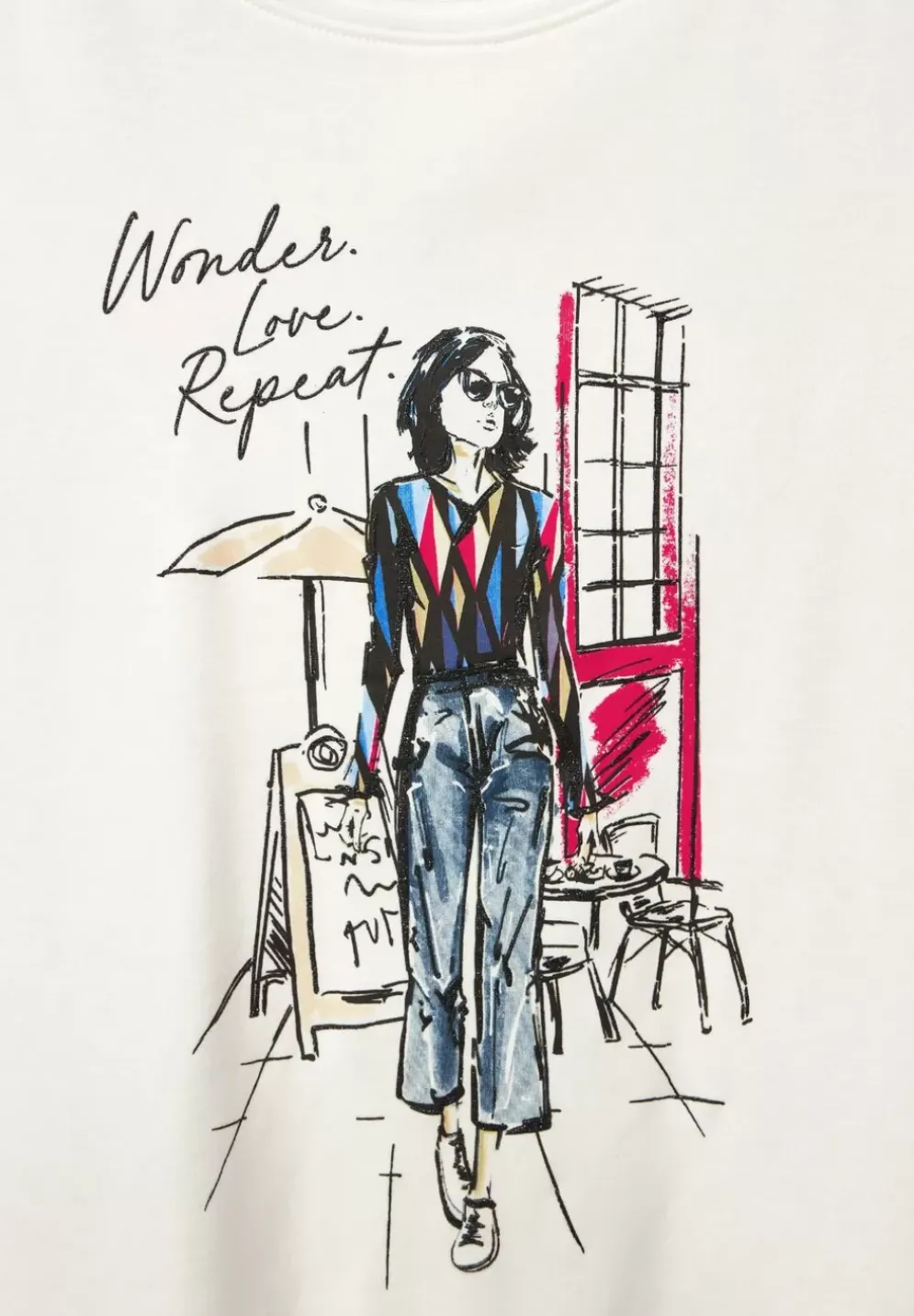 T-Shirt Mit Lady Print