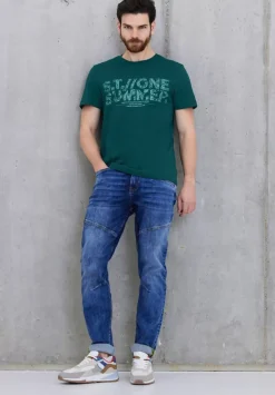 T-Shirt Mit Metallic Print