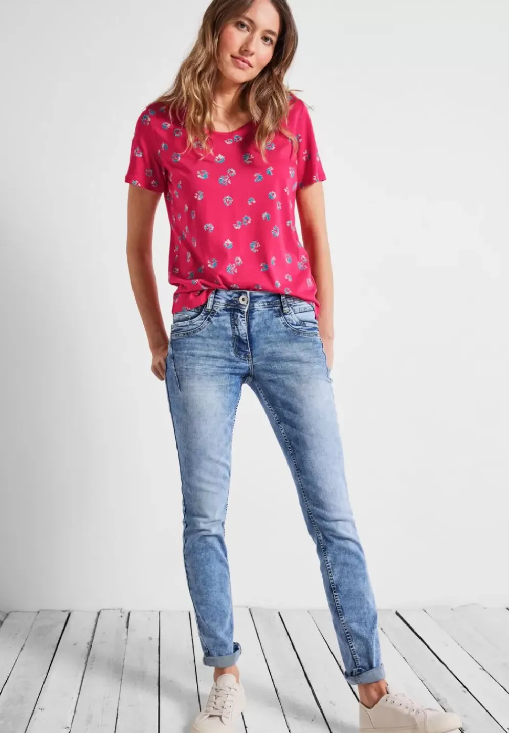 T-Shirt Mit Minimalmuster