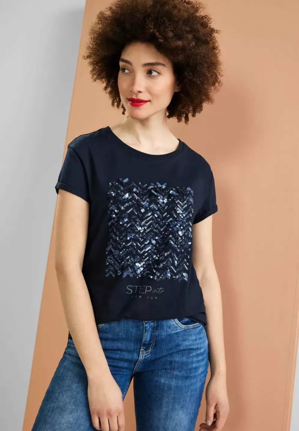 T-Shirt Mit Paillettendetail
