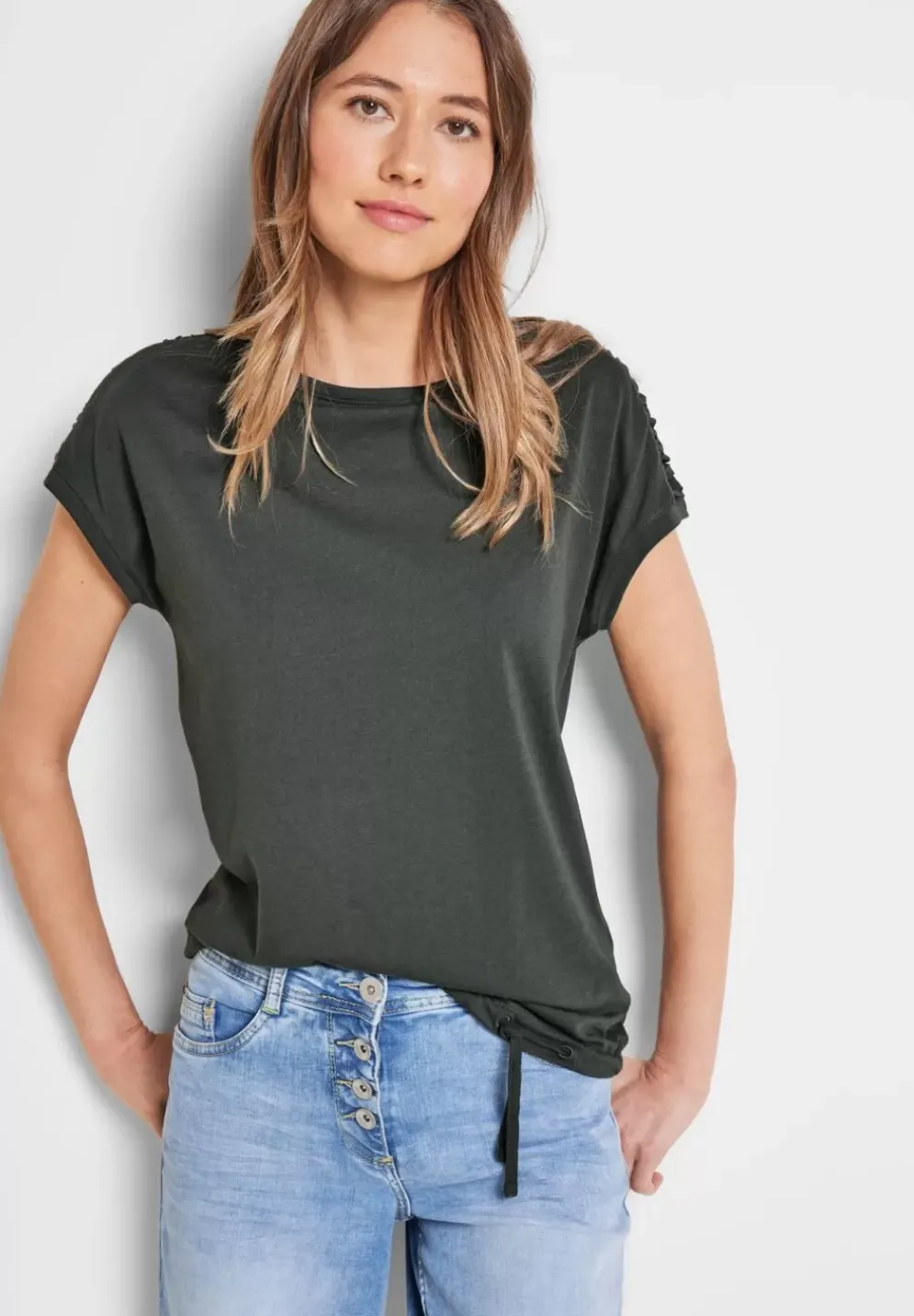 T-Shirt Mit Raffdetails