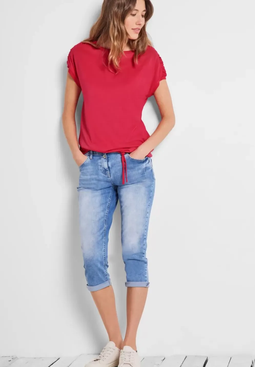 T-Shirt Mit Raffdetails