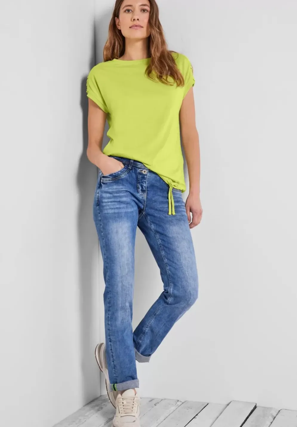 T-Shirt Mit Raffdetails