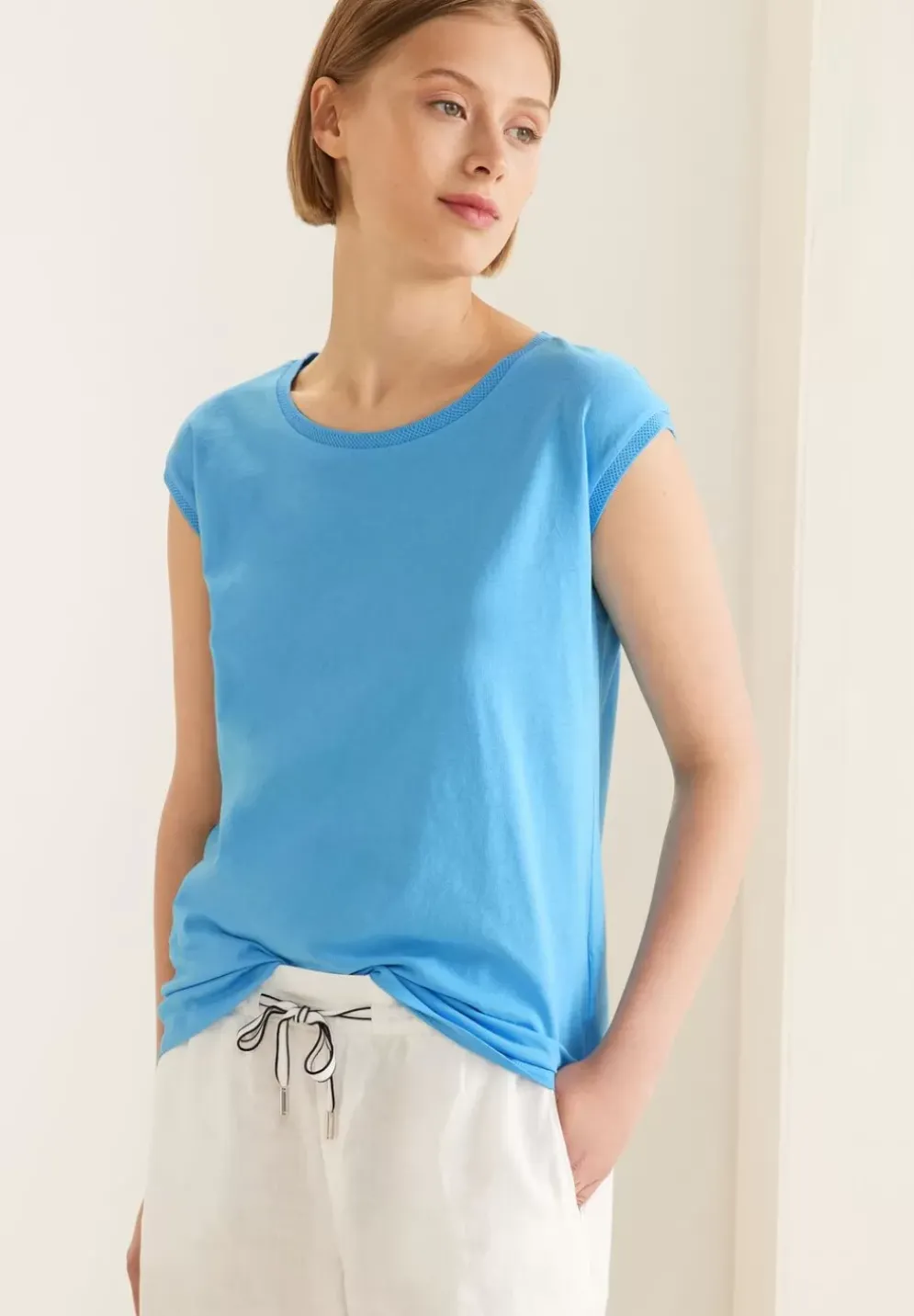 T-Shirt Mit Rippdetail