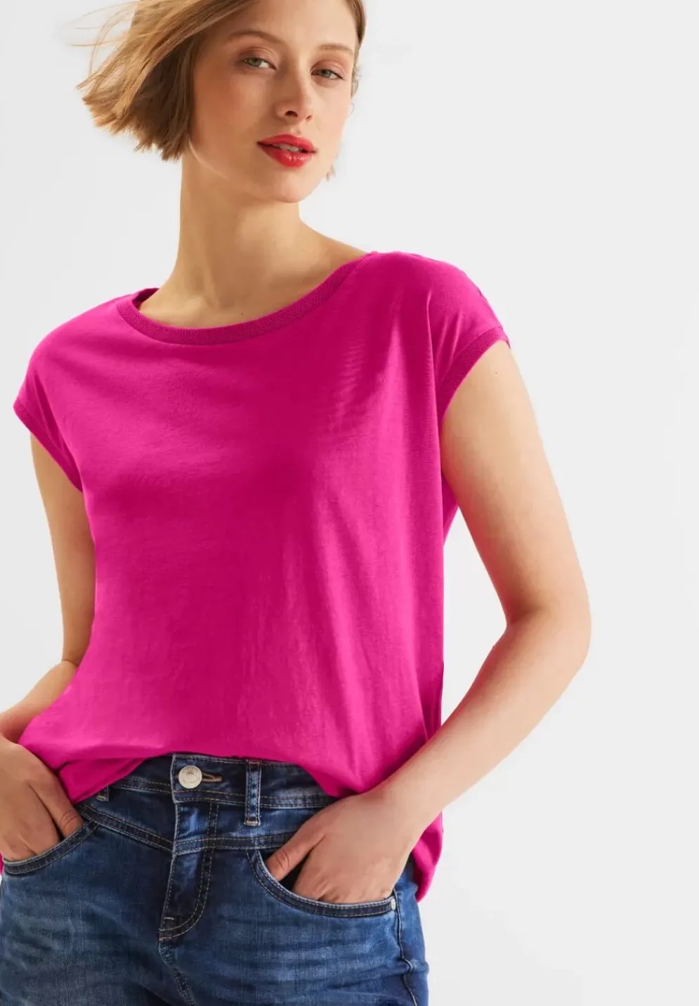 T-Shirt Mit Rippdetail