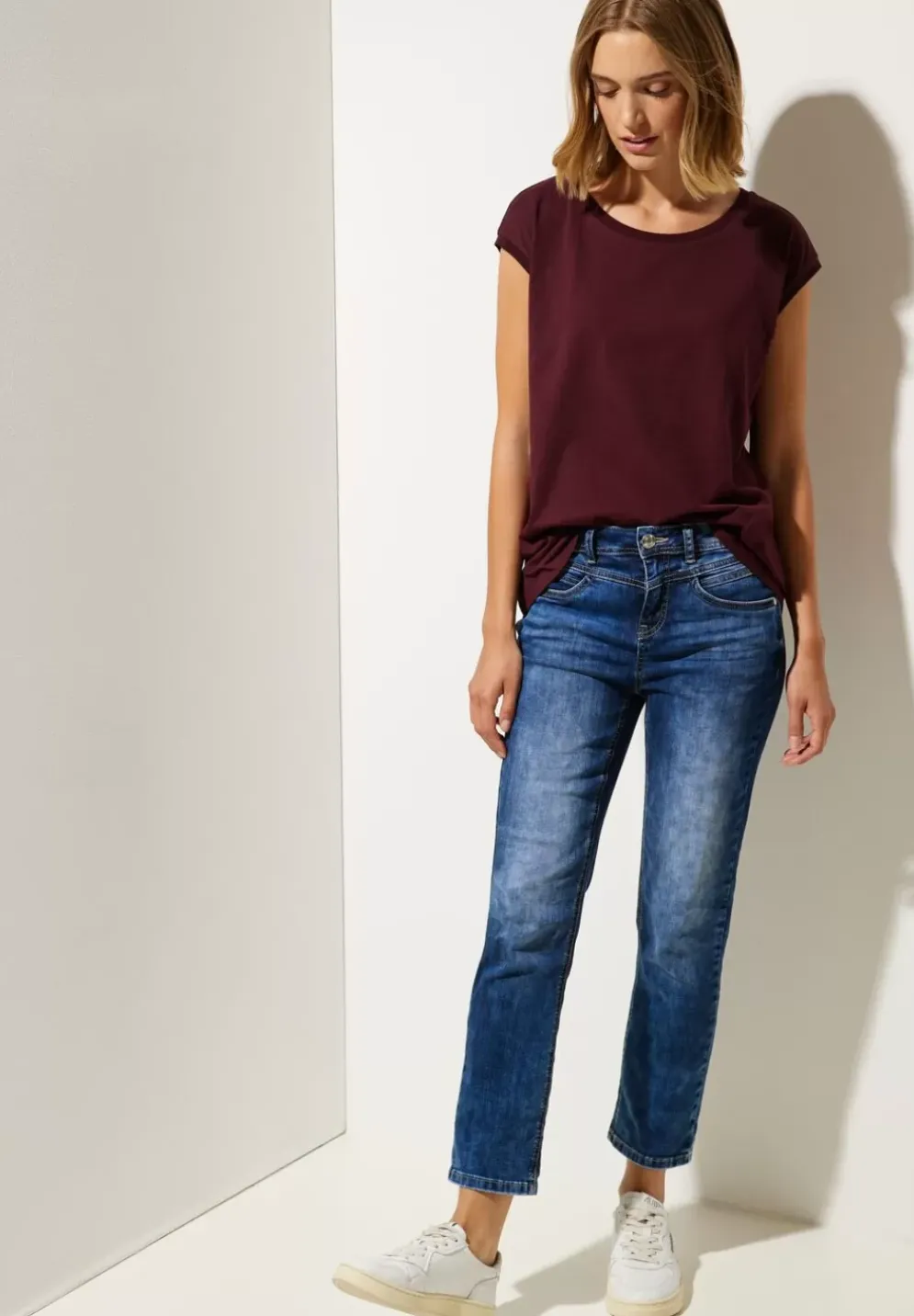 T-Shirt Mit Rippdetail