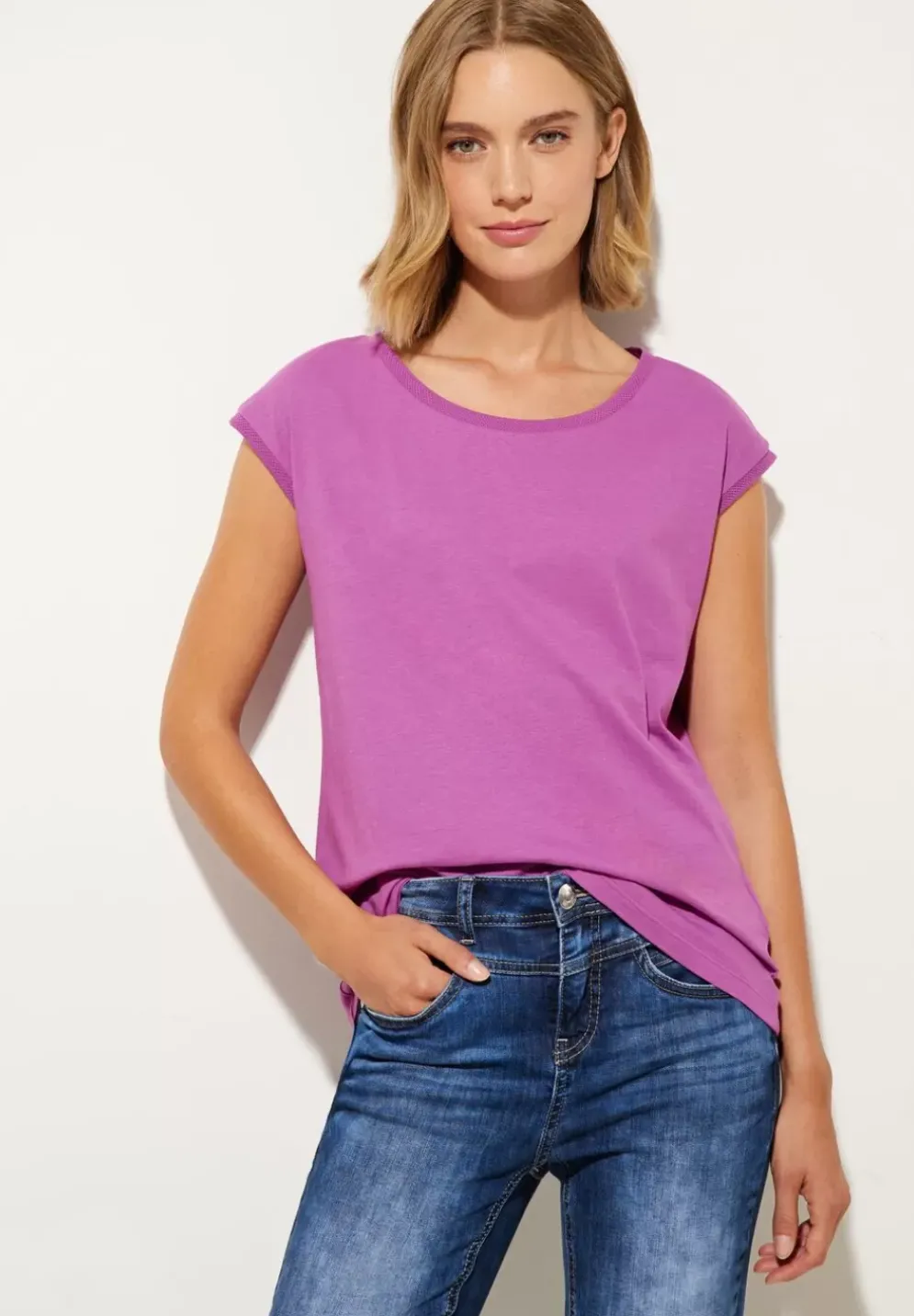 T-Shirt Mit Rippdetail
