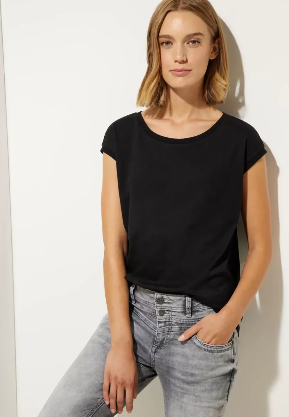 T-Shirt Mit Rippdetail