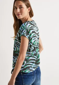 T-Shirt Mit Schulterraffung