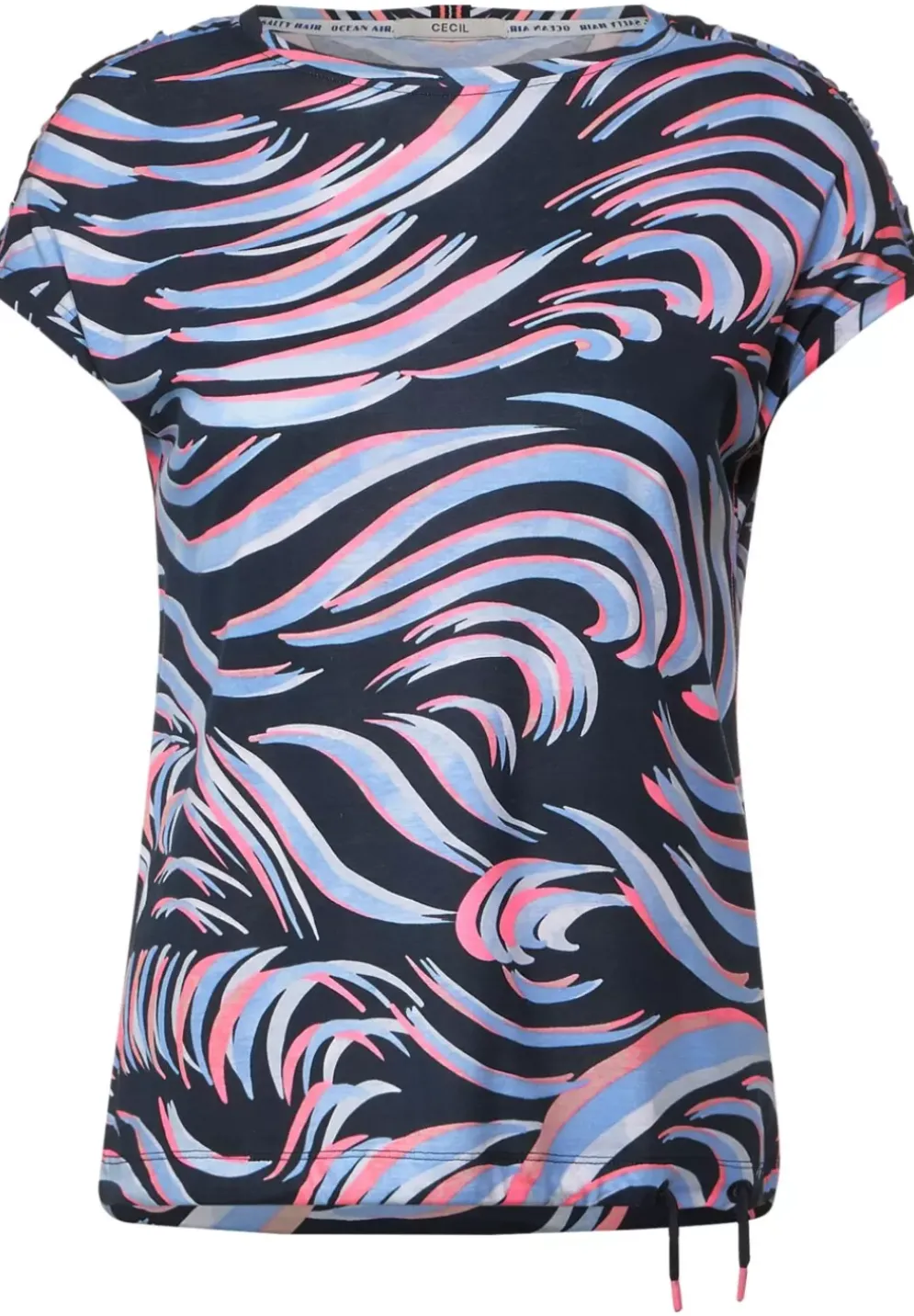 T-Shirt Mit Schulterraffung