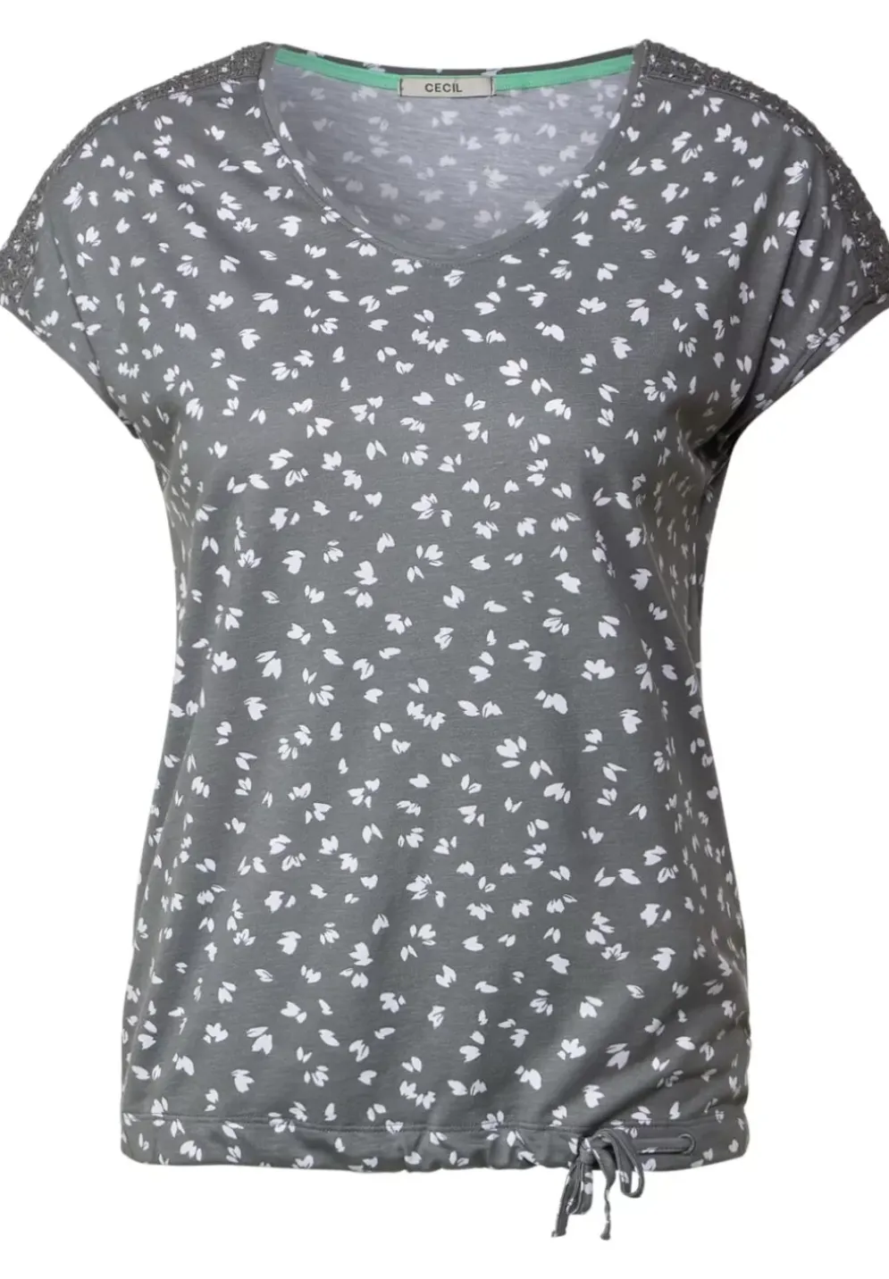 T-Shirt Mit Smokdetails
