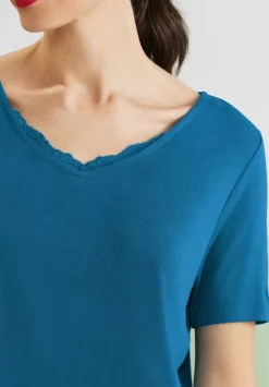 T-Shirt Mit Spitzendetail