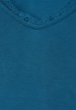 T-Shirt Mit Spitzendetail
