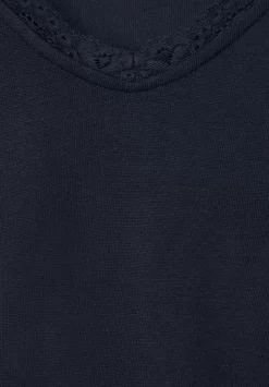 T-Shirt Mit Spitzendetail