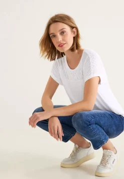T-Shirt Mit Spitzendetails