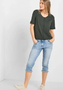 T-Shirt Mit Spitzeneinsatzen