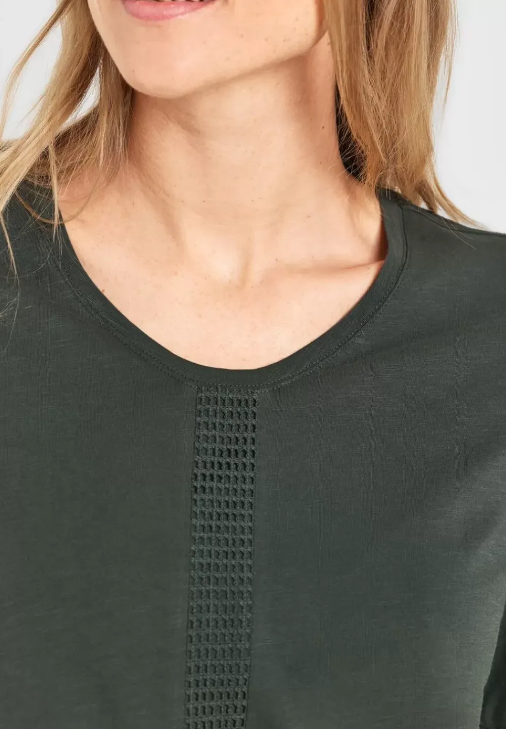 T-Shirt Mit Spitzeneinsatzen