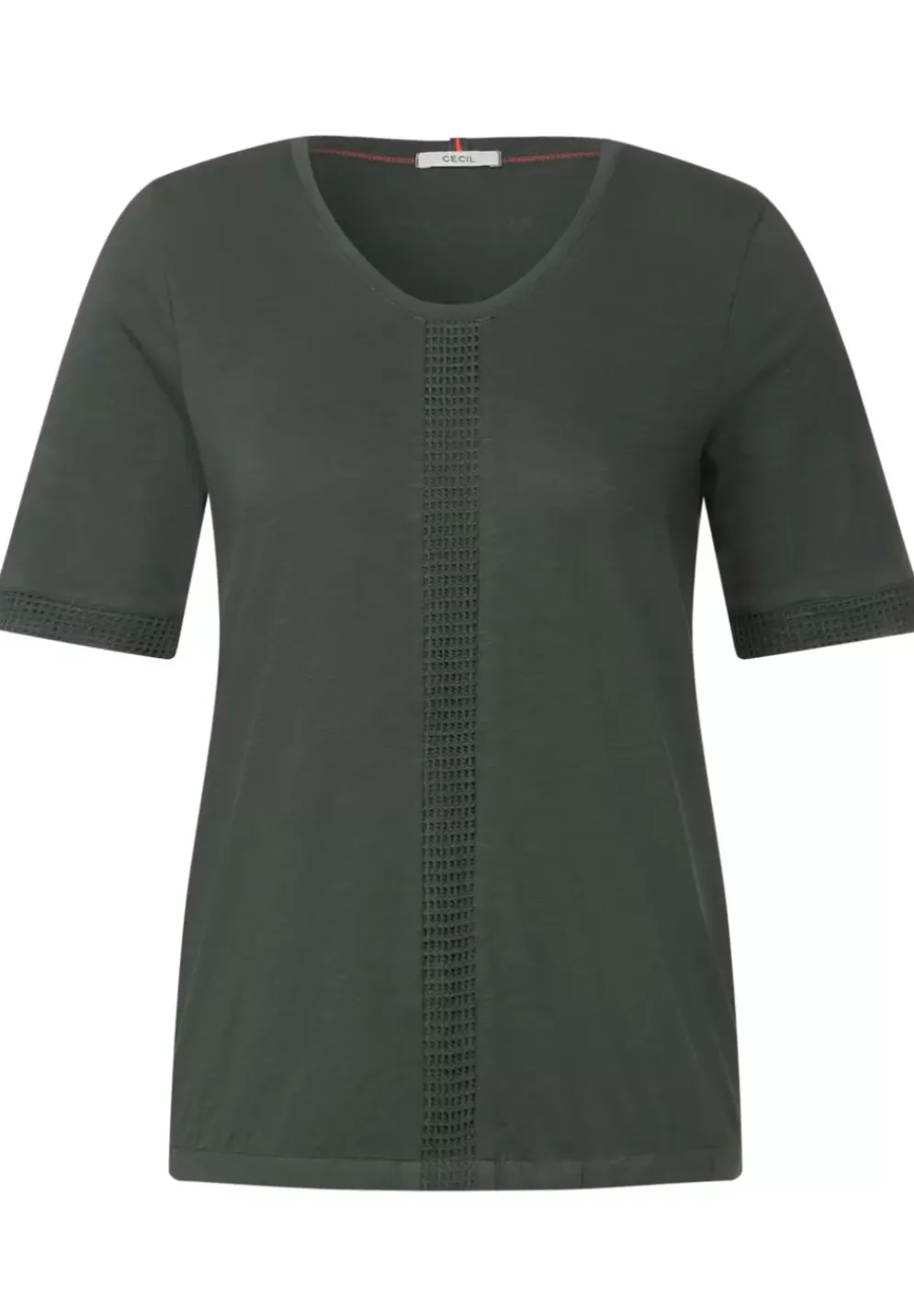 T-Shirt Mit Spitzeneinsatzen